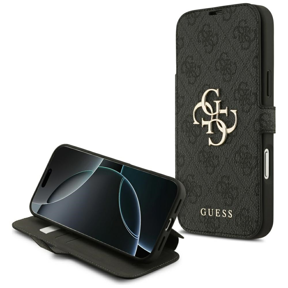 Husa Guess Book 4G Metal Logo pentru iPhone 18 Pro Max / 17 Pro Max - Negru