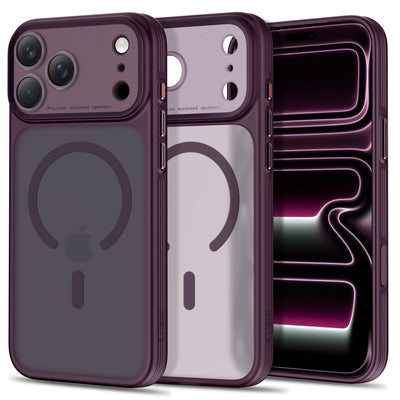 Husa Tech-protect Magprime Magsafe CC pentru iPhone 18 Pro / 17 Pro - Cherry inchis mat