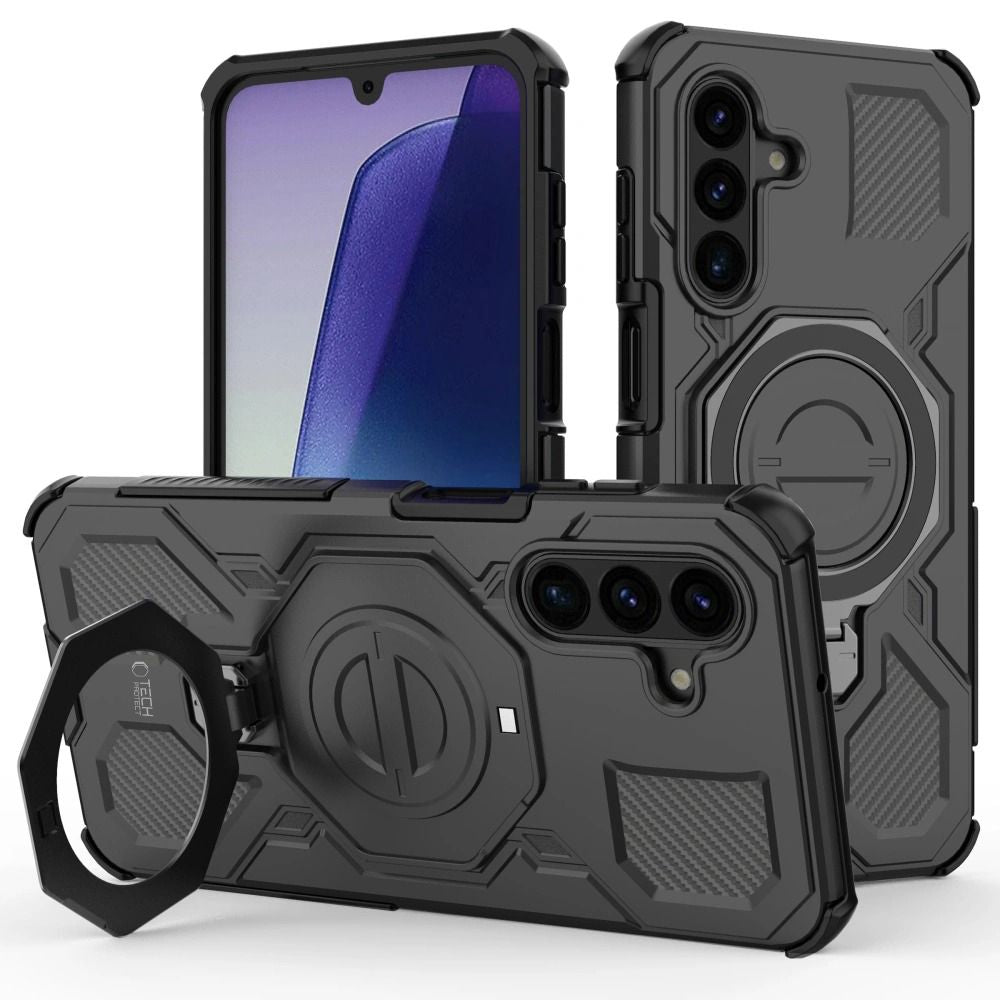 Husa Tech-protect Tacticstand Magsafe pentru Samsung Galaxy A17 / A18 4G / 5G - mat Negru