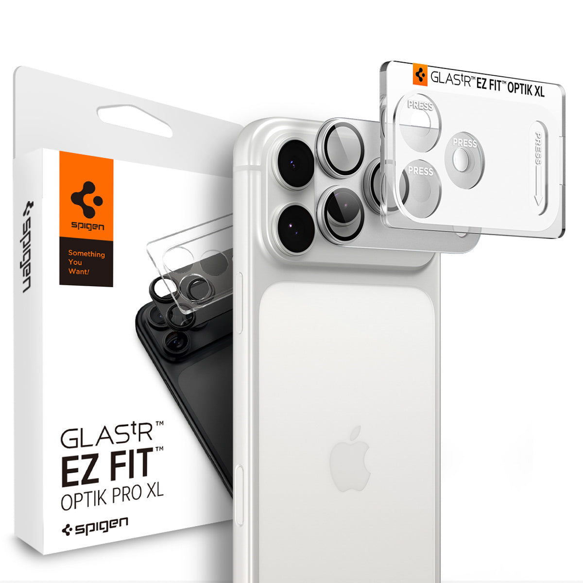 Folie Spigen Optik Pro XL Glas.tr EZ FIT sticla pentru iPhone 18 Pro - Argintiu
