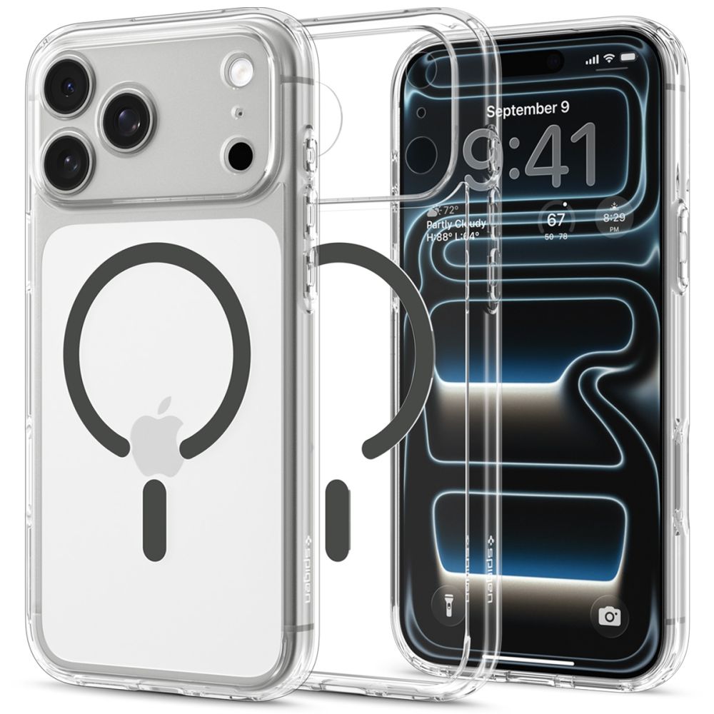 Husa Spigen Ultra Hybrid Magsafe pentru iPhone 18 Pro / 17 Pro - Transparent Graphite