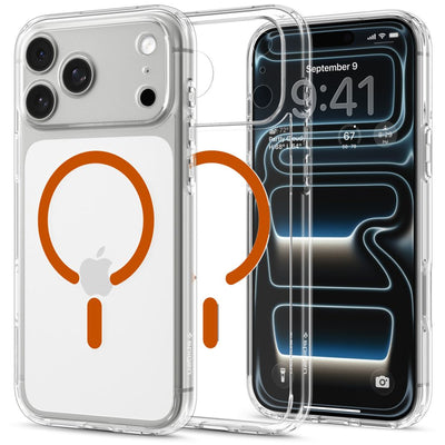 Husa Spigen Ultra Hybrid Magsafe pentru iPhone 18 Pro / 17 Pro - Transparent Portocaliu