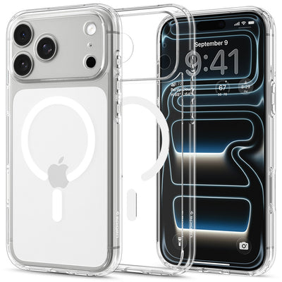 Husa Spigen Ultra Hybrid Magsafe pentru iPhone 18 Pro / 17 Pro - Transparent si Alb