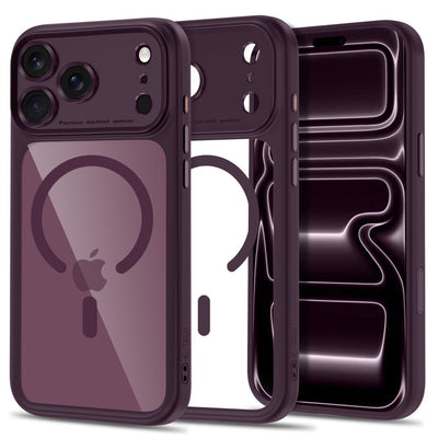 Husa Tech-protect Magpeak Magsafe CC pentru iPhone 18 Pro / 17 Pro - Transparent Burgundy
