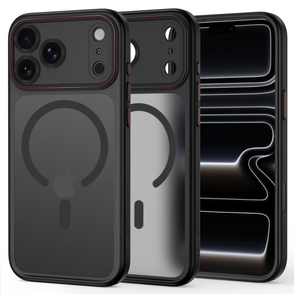 Husa Tech-protect Magcam Magsafe pentru iPhone 18 Pro Max / 17 Pro Max - mat Negru si Rosu