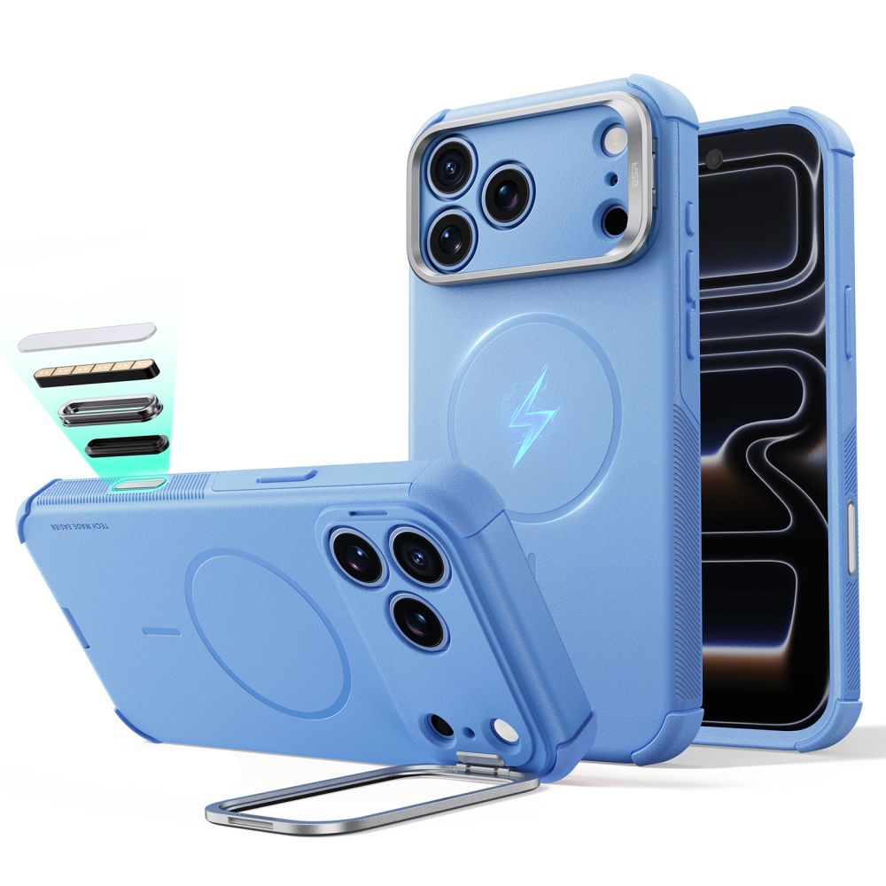 Husa ESR Cyber Tough Kickstand Magsafe pentru iPhone 18 Pro Max / 17 Pro Max - Albastru deschis