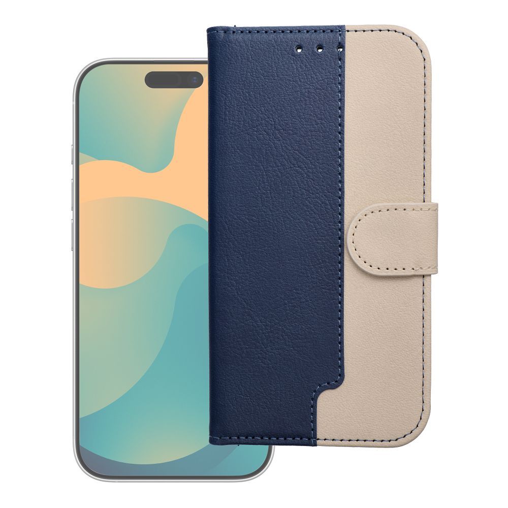 Husa Split Book Flip pentru iPhone 17 PRO / 18 PRO Navy si Cream