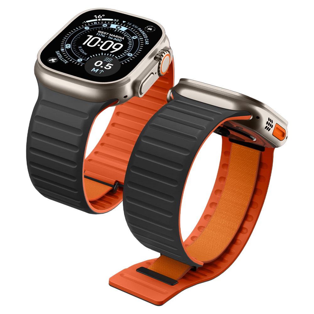 Curea Spigen Athlex Air M pentru Apple Watch 44/45/46/49 Mm - Negru si Portocaliu