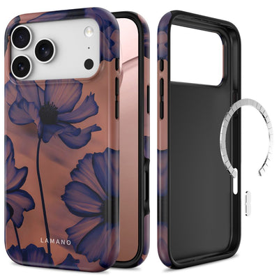 Husa Tech-protect Lamano Magsafe pentru iPhone 18 Pro Max / 17 Pro Max - Bleumarin/Maro