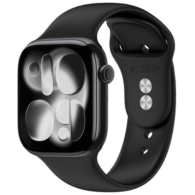 Curea Tech-protect Silicone pentru Apple Watch 44 / 45 / 46 / 49 Mm - Negru