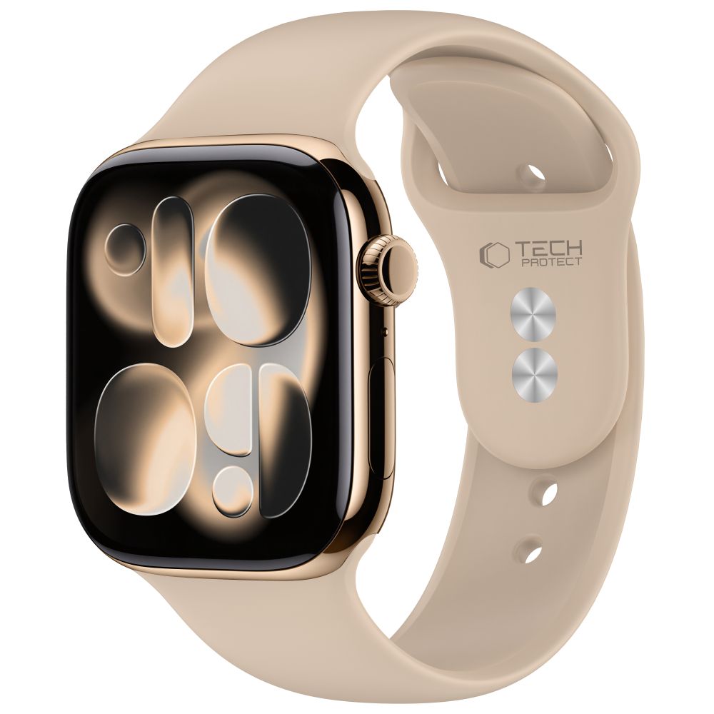 Curea Tech-protect Silicone pentru Apple Watch 44 / 45 / 46 / 49 Mm - Bej