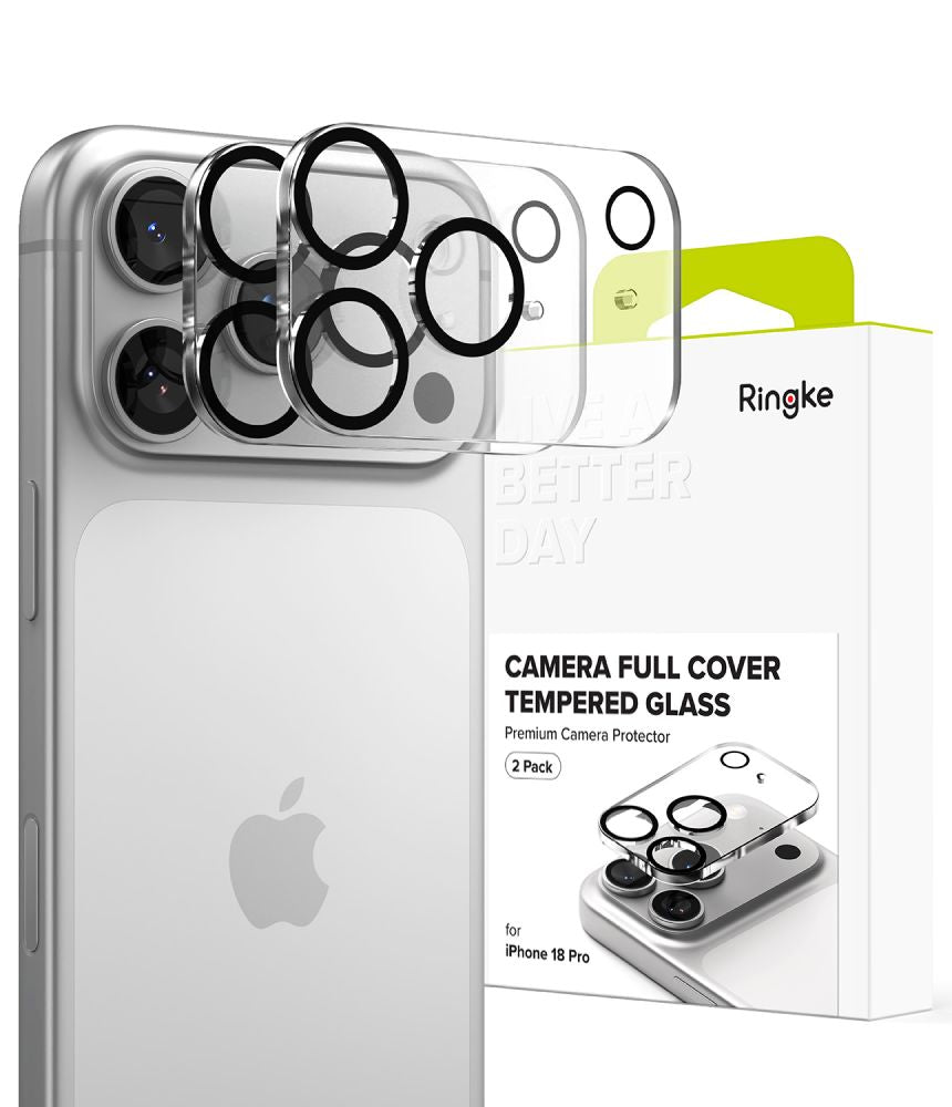 Folie Ringke Camera acoperire completa 2-Pack sticla pentru iPhone 18 Pro - Negru
