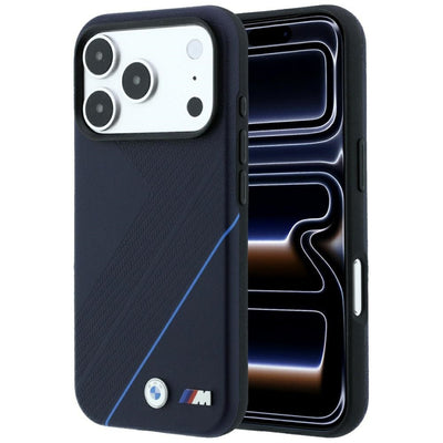Husa BMW M Tire Track Albastru Line Magsafe pentru iPhone 18 Pro / 17 Pro - Bleumarin