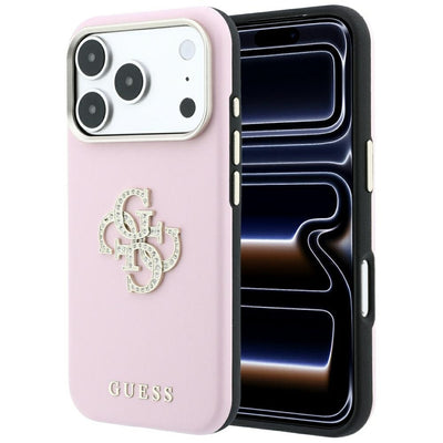Husa Guess Smooth & Big Strass Logo pentru iPhone 18 Pro Max / 17 Pro Max - Roz