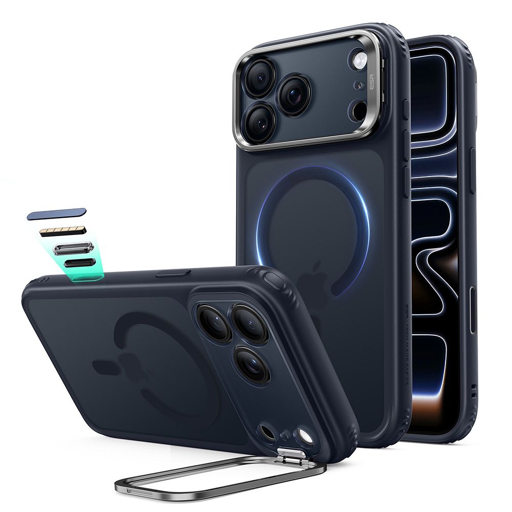 Husa ESR Classic Hybrid Kickstand Magsafe pentru iPhone 18 Pro Max / 17 Pro Max - mat Bleumarin