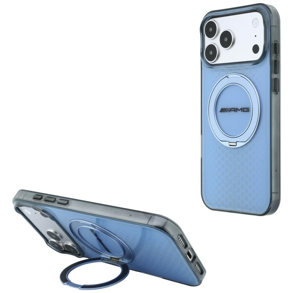 Husa Mercedes AMG IML Double Layer Urban Line cu Ring Stand Magsafe pentru iPhone 18 Pro Max / 17 Pro Max - Albastru