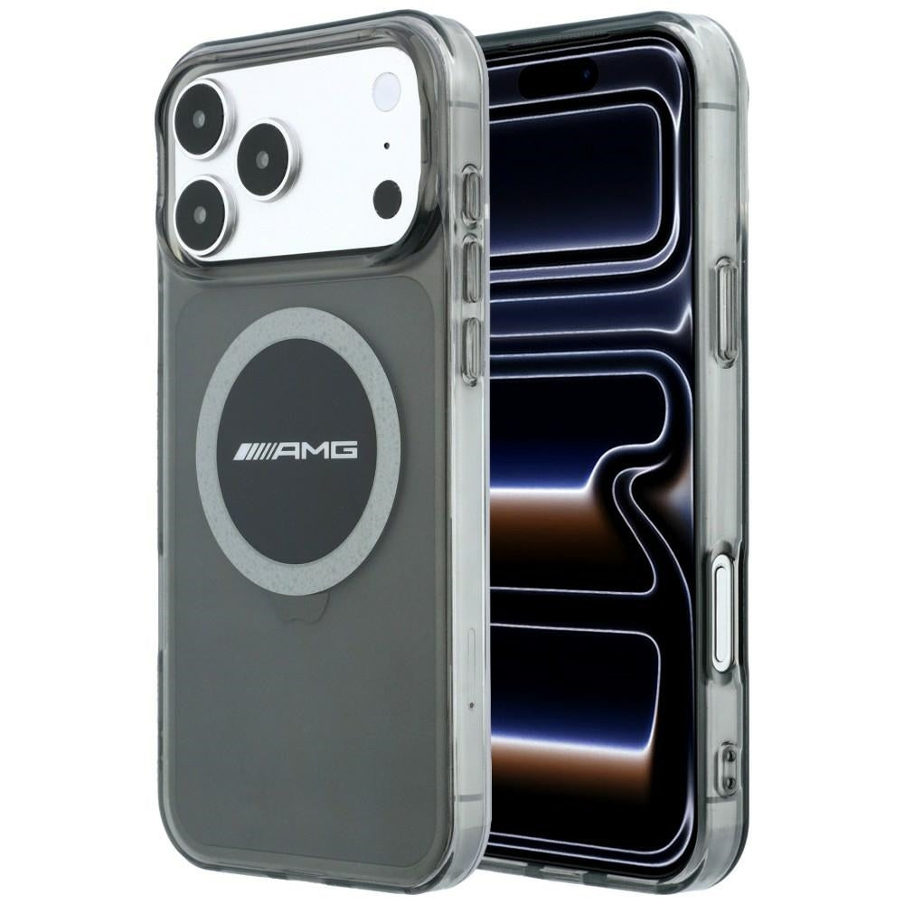 Husa Mercedes AMG IML Transparent Bicolor Block Magsafe pentru iPhone 18 Pro Max / 17 Pro Max - Negru si Gri