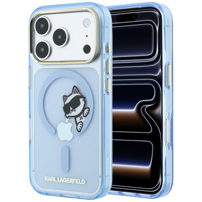Husa Karl Lagerfeld Peekaboo Logo Magsafe pentru iPhone 18 Pro / 17 Pro - Albastru deschis