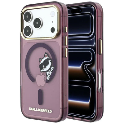 Husa Karl Lagerfeld Peekaboo Logo Magsafe pentru iPhone 18 Pro Max / 17 Pro Max - Burgundy