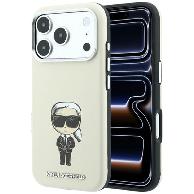Husa Karl Lagerfeld Smooth Ikonik Sketch Magsafe pentru iPhone 18 Pro Max / 17 Pro Max - Bej