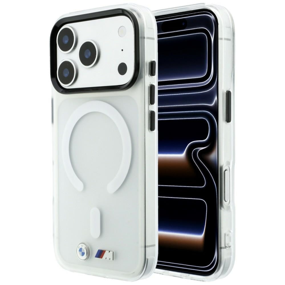 Husa BMW M IML Frosted Metal Logo & Trims Magsafe pentru iPhone 18 Pro / 17 Pro - Transparent