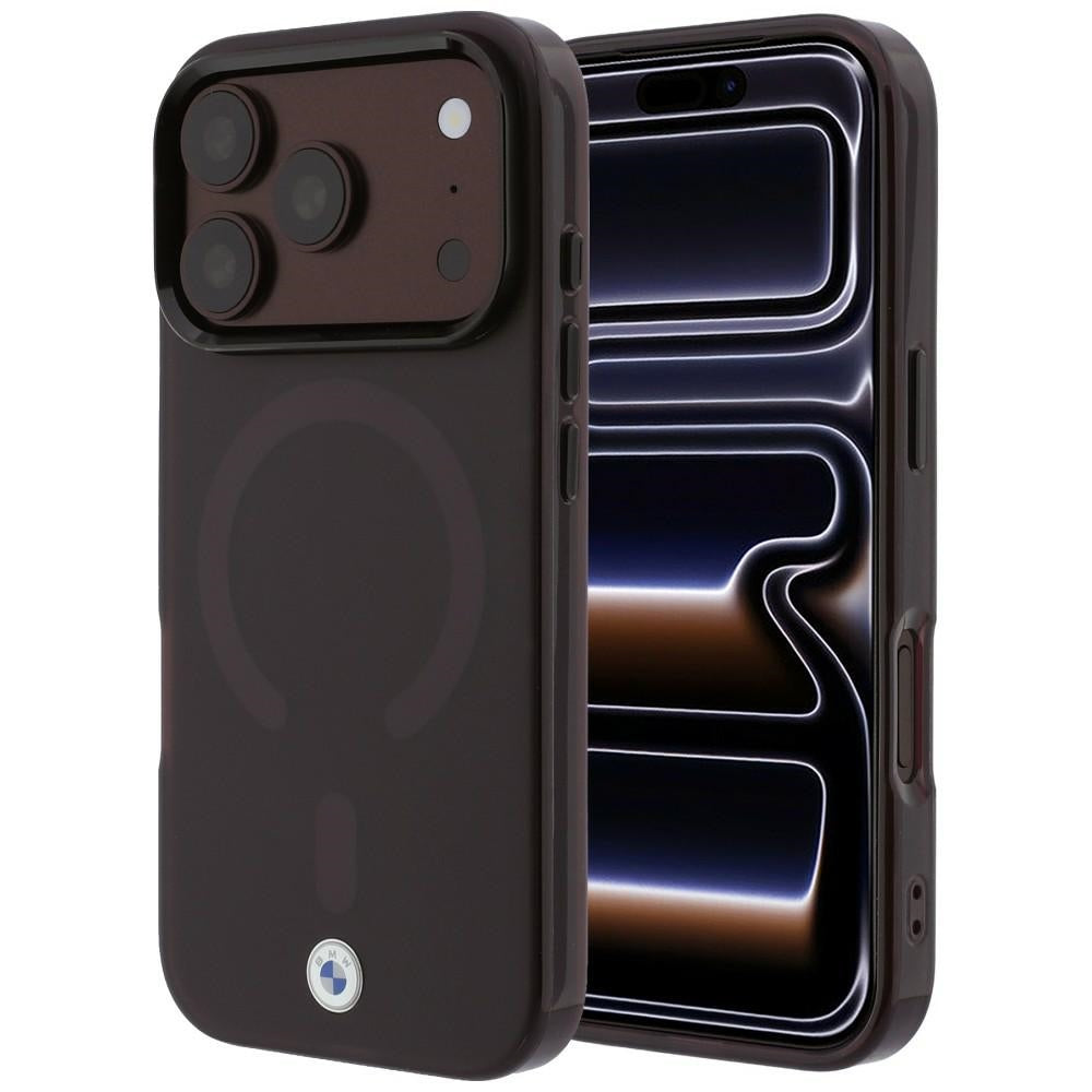 Husa BMW Sign Frosted IML & Metal Logo Magsafe pentru iPhone 18 Pro Max / 17 Pro Max - Burgundy