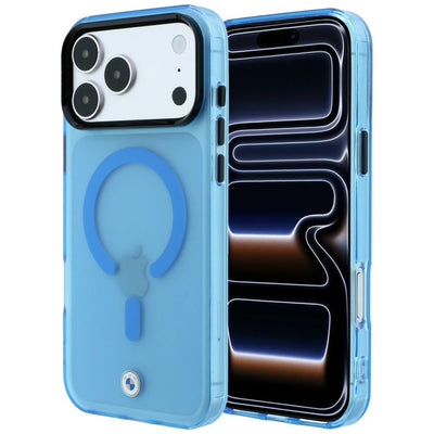 Husa BMW Sign Frosted IML & Metal Logo Magsafe pentru iPhone 18 Pro Max / 17 Pro Max - Albastru