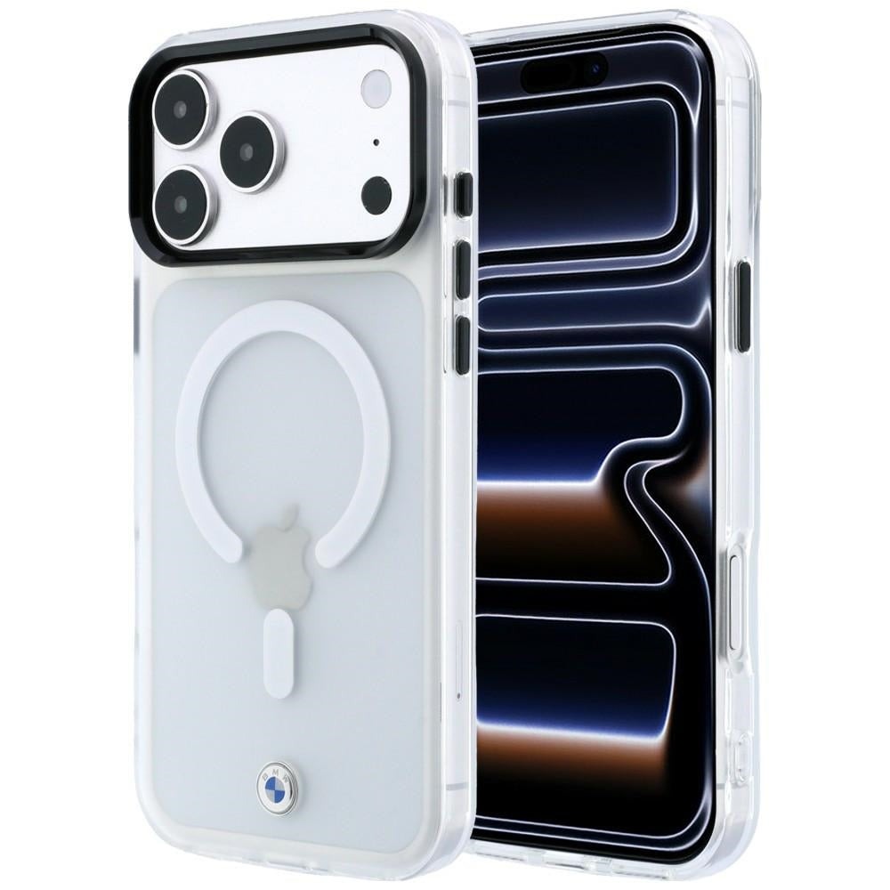 Husa BMW Sign Frosted IML & Metal Logo Magsafe pentru iPhone 18 Pro Max / 17 Pro Max - Transparent