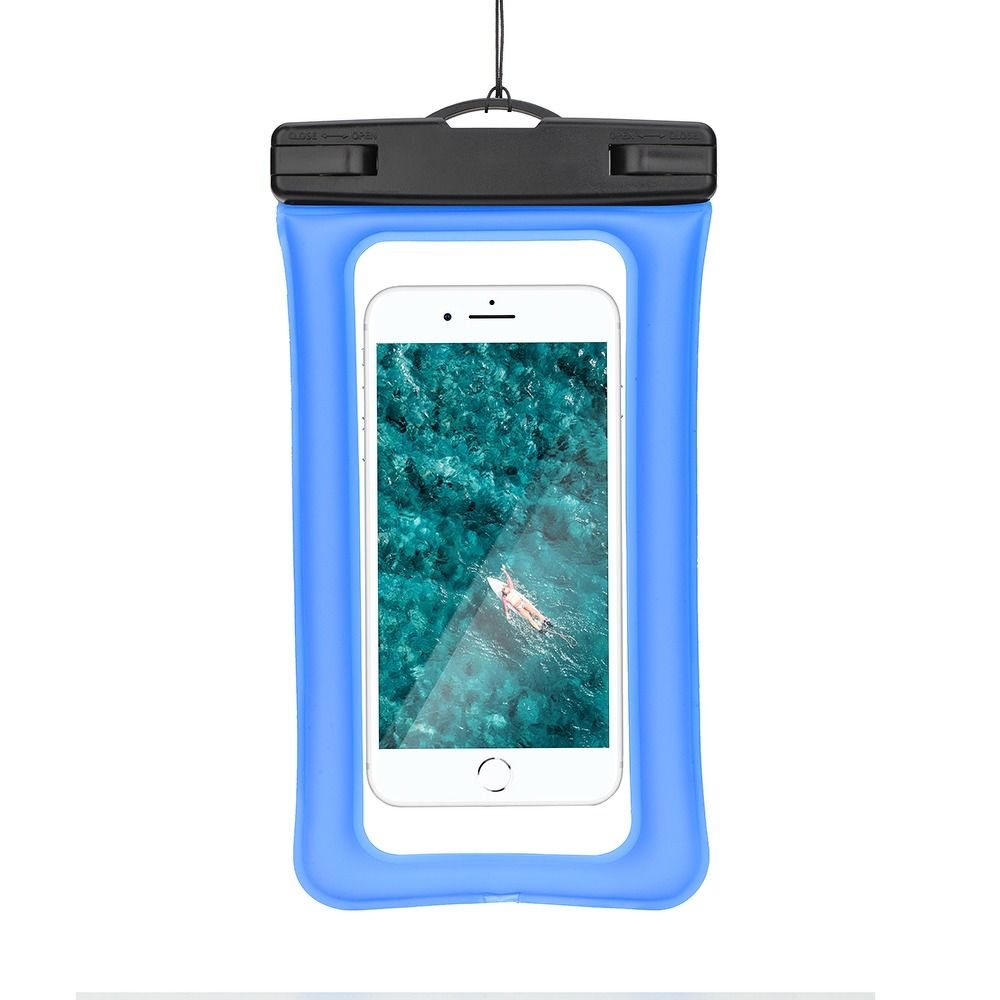 Husa Waterproof Bag pentru Mobile Phone cu Plastic Closing Airbag Albastru