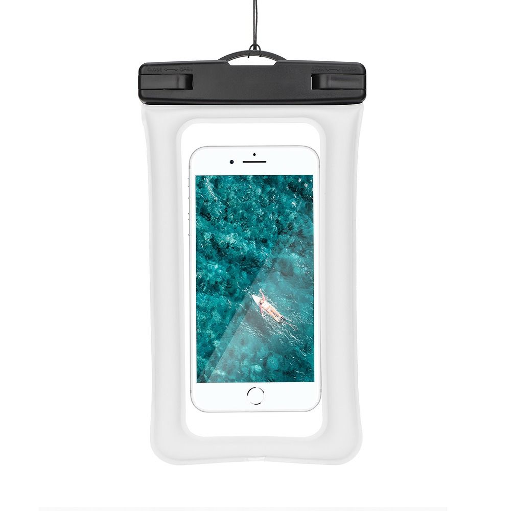 Husa Waterproof Bag pentru Mobile Phone cu Plastic Closing Airbag Creamy Alb