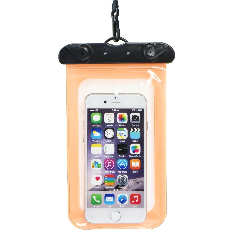Husa Waterproof Bag pentru Mobile Phone cu Plastic Closing Portocaliu
