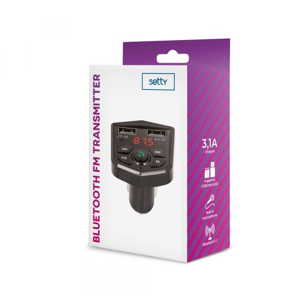 Transmițător FM Bluetooth Setty TFM‑03