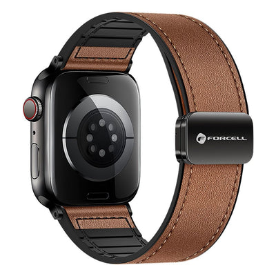 Curea Forcell To Apple Watch F-design Fa21 Magnetic Eco-friendly piele 42 / 44 / 45 / 49 Mm Maro