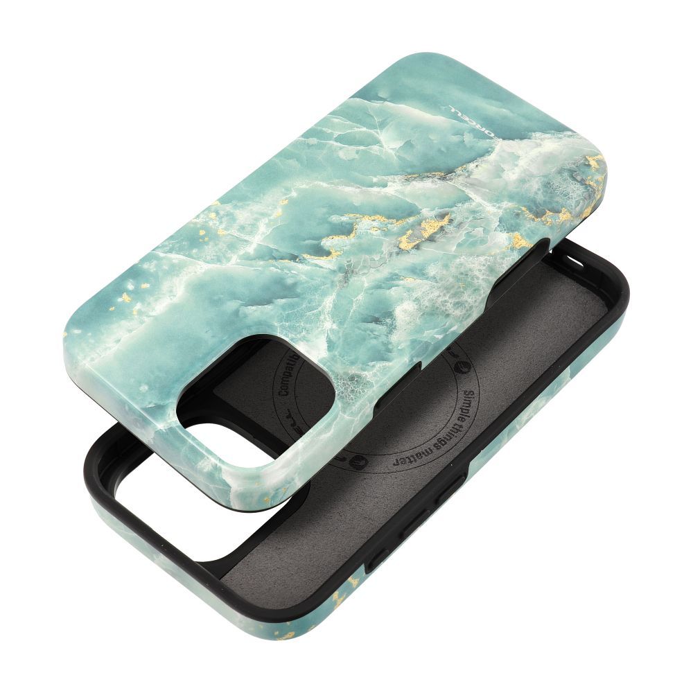 Husa Forcell pentru iPhone 16 Plus F-protect Mirage Compatible cu Magsafe Military Drop-test Verde Marble