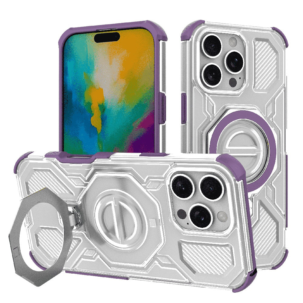 Techsuit - Carbon Shield PRO - iPhone 16 Pro Max - Purple Transparent