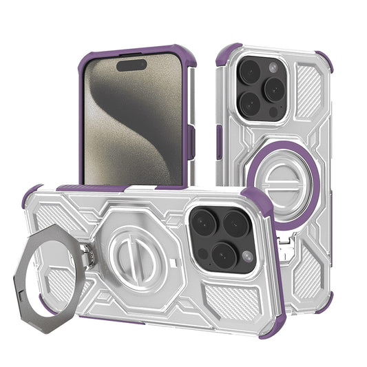 Techsuit - Carbon Shield PRO - iPhone 15 Pro - Purple Transparent