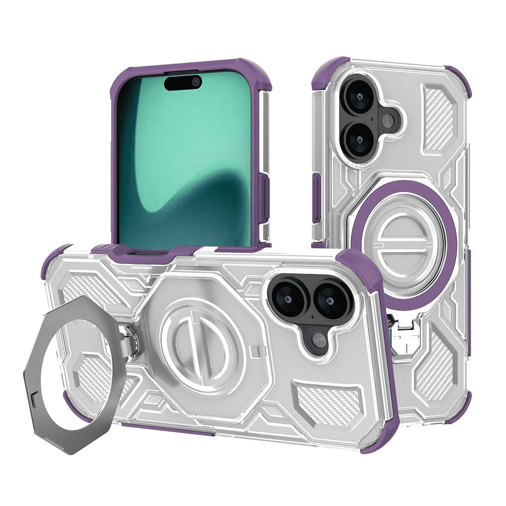 Techsuit - Carbon Shield PRO - iPhone 16 - Purple Transparent