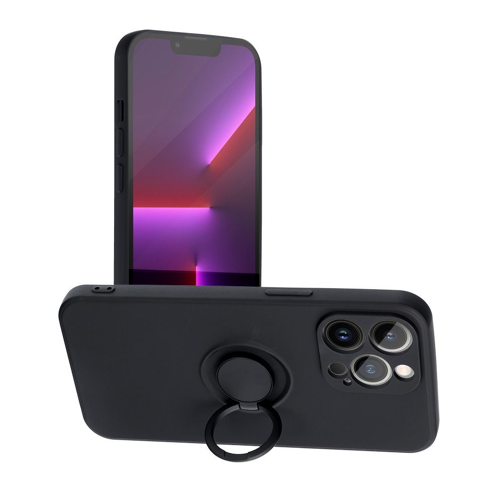 Husa Silicone Ring pentru iPhone 12 PRO MAX Negru