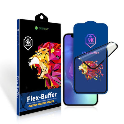 Folie Bestsuit 5D sticla hibrida pentru iPhone 13 Mini cu Antibacterial Coating Biomaster Flex-buffer Negru