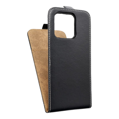 Husa Vertical Flip pentru Xiaomi Redmi 10C Slim Flexi Fresh Negru