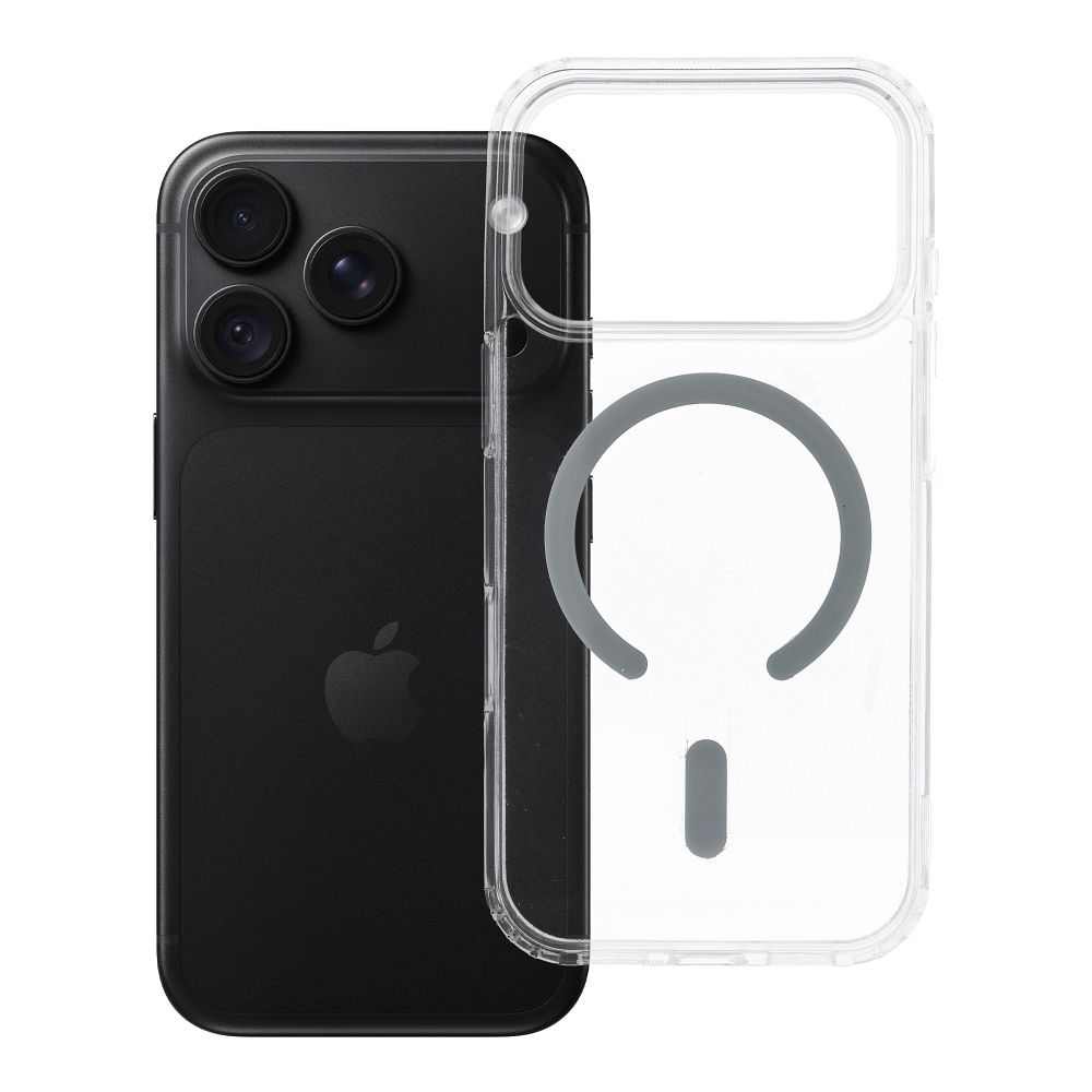 Husa pentru iPhone 18 Pro / 17 Pro Drop Glue Colorful Ring Mag Compatible cu Magsafe Gri