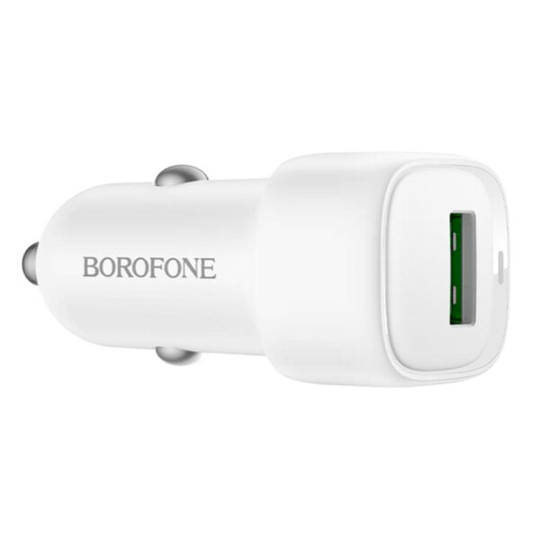 Borofone – Încărcător Auto Cloud (BZ34) – USB, Port Unic, 18W (QC/FCP/AFC), ABS, pentru 12–24V – Alb