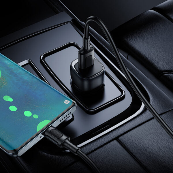 Borofone – Încărcător Auto Cloud (BZ34) – Cablu USB‑A/C Inclus, Port Unic USB‑A, 18W (QC/FCP/AFC), ABS, pentru DC 12–24V – Negru