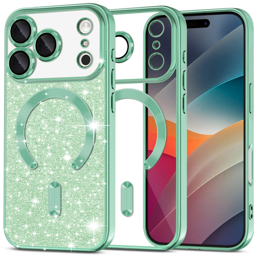 Techsuit - Luxury Glitter MagSafe - iPhone 17 Pro Max - Light Green
