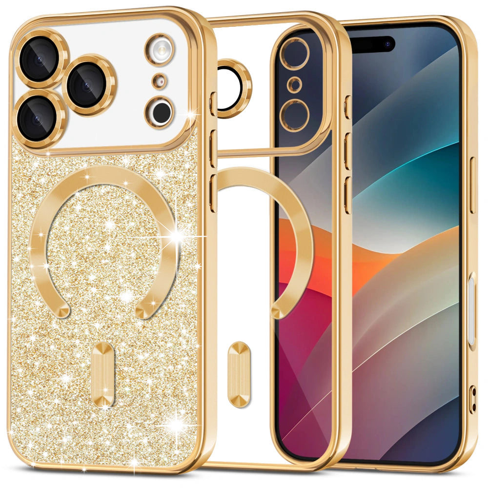 Techsuit - Luxury Glitter MagSafe - iPhone 17 Pro Max - Gold