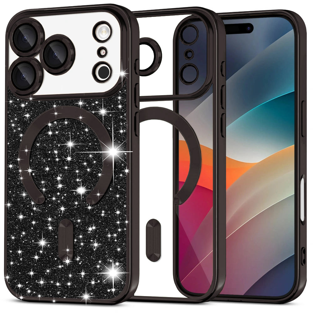 Techsuit - Luxury Glitter MagSafe - iPhone 17 Pro Max - Black