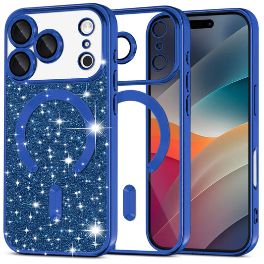 Techsuit - Luxury Glitter MagSafe - iPhone 17 Pro - Deep Blue
