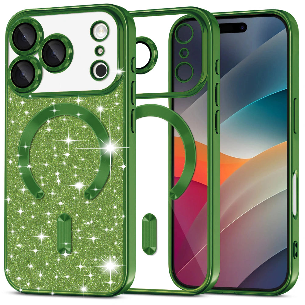 Techsuit - Luxury Glitter MagSafe - iPhone 17 Pro - Deep Green
