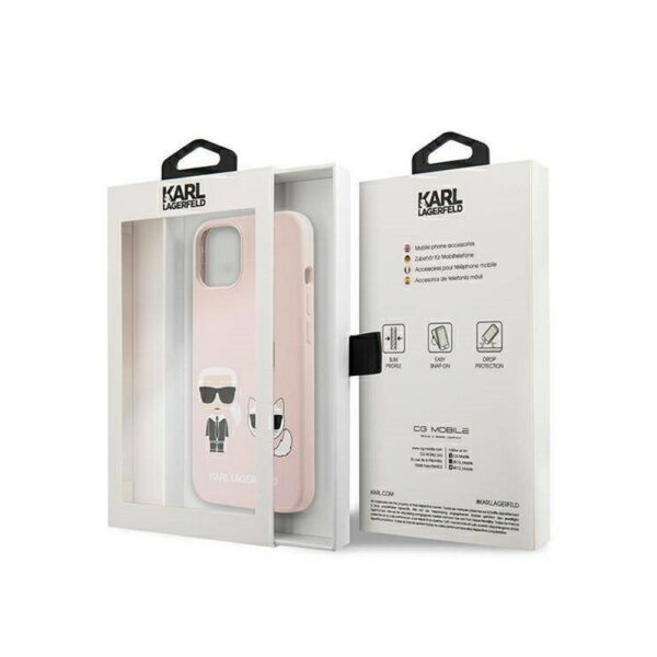 Karl Lagerfeld case for iPhone 13 Pro Max 6,7" KLHMP13XSSKCI pink hard case Silicone Karl & Choupette Magsafe