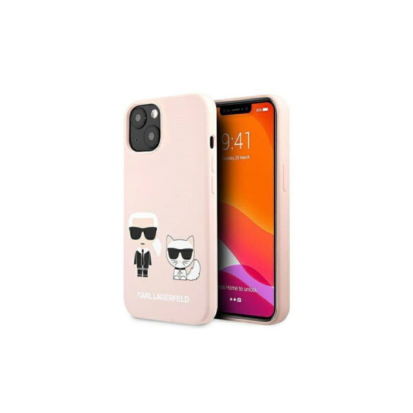 Karl Lagerfeld case for iPhone 13 Pro Max 6,7" KLHMP13XSSKCI pink hard case Silicone Karl & Choupette Magsafe